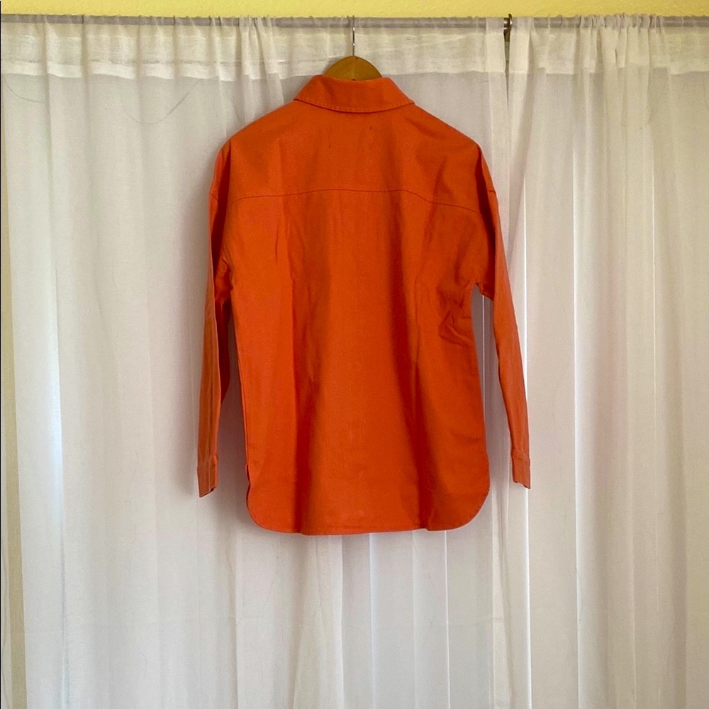 NWT Badgley Mischka Orange Button-Up Shirt - Picture 2 of 8